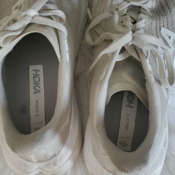 Hoka One One Mach5 Cream Athletic Shoes Lightweight Breathable Cushioned Sz 8.5B - Picture 5 of 11